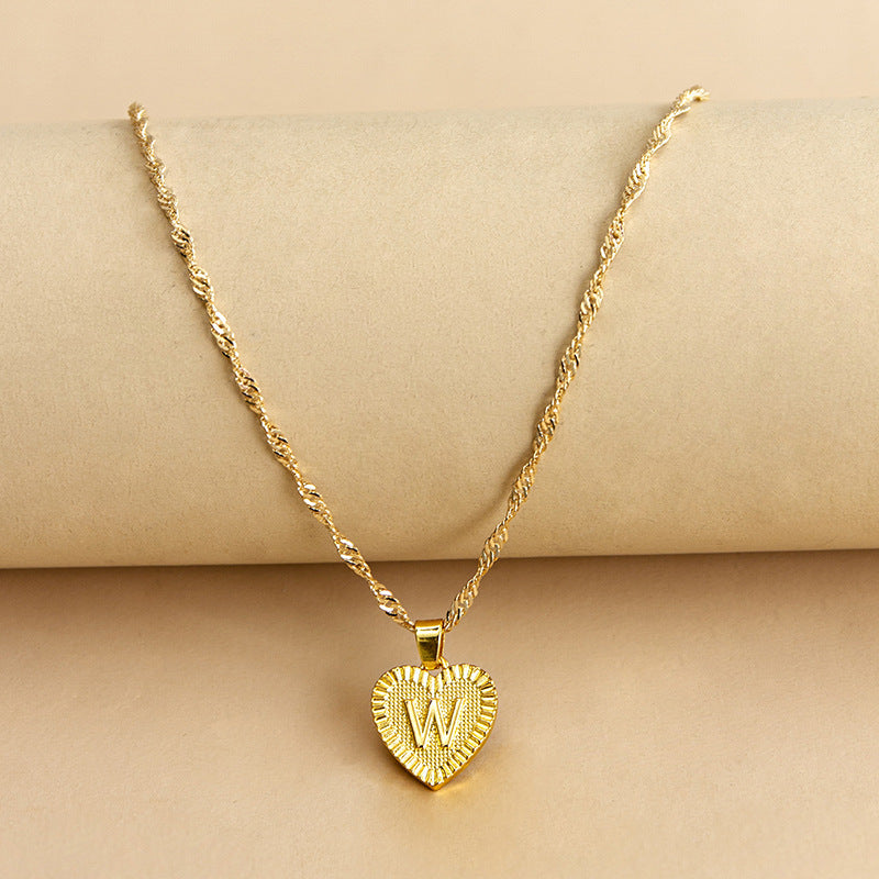 26 English Initial Letter Pendant Necklaces For Women
