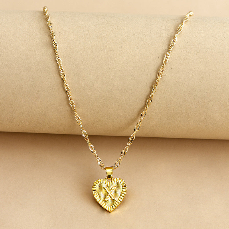 26 English Initial Letter Pendant Necklaces For Women