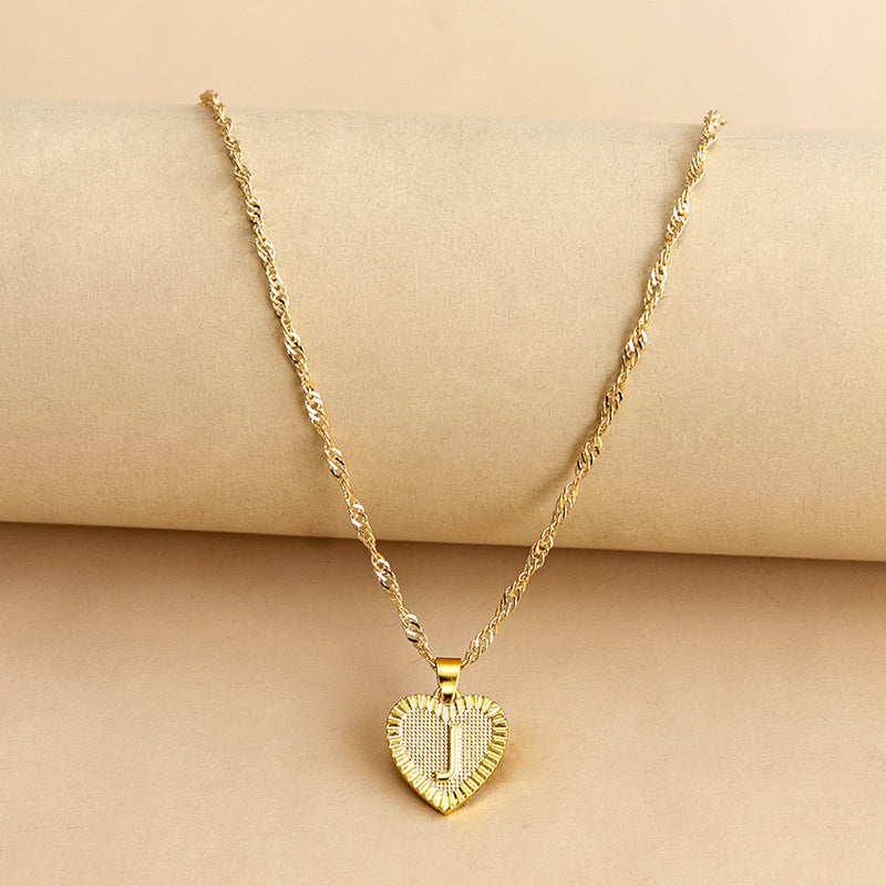 26 English Initial Letter Pendant Necklaces For Women