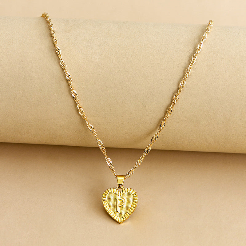 26 English Initial Letter Pendant Necklaces For Women